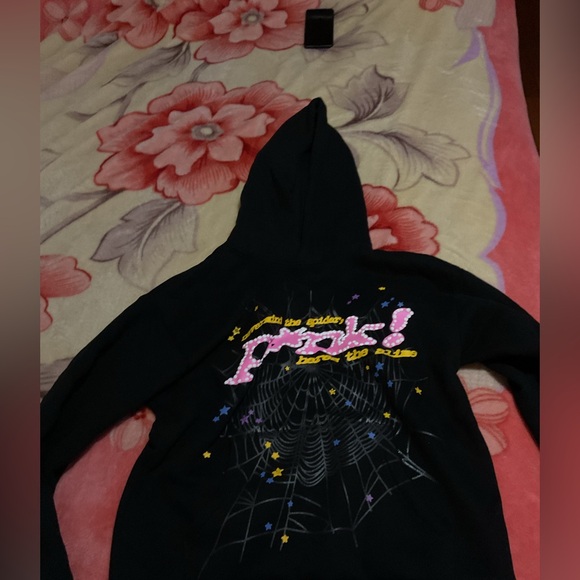 SP5DER PINK HOODIE (BLACK) - Picture 5 of 9